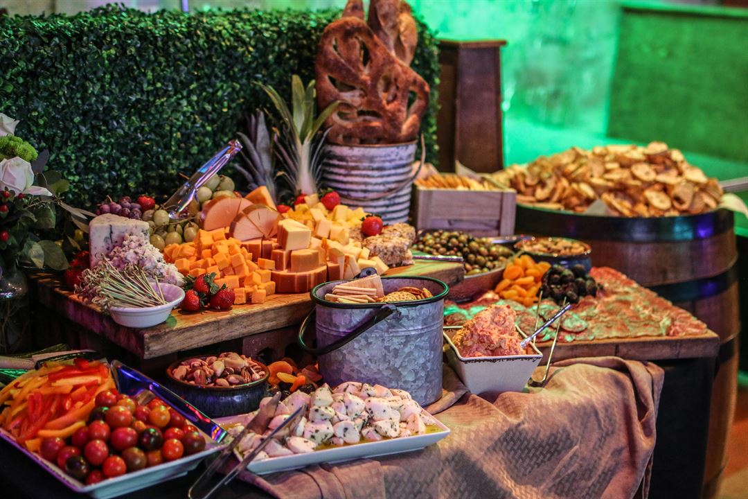 Table set up at an event