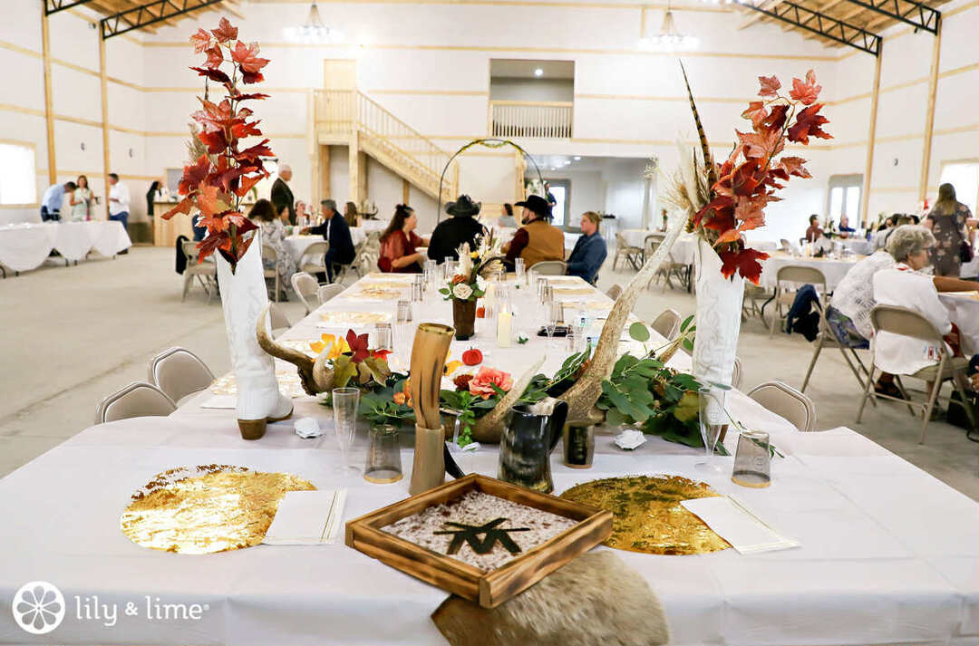 Table set up at an event