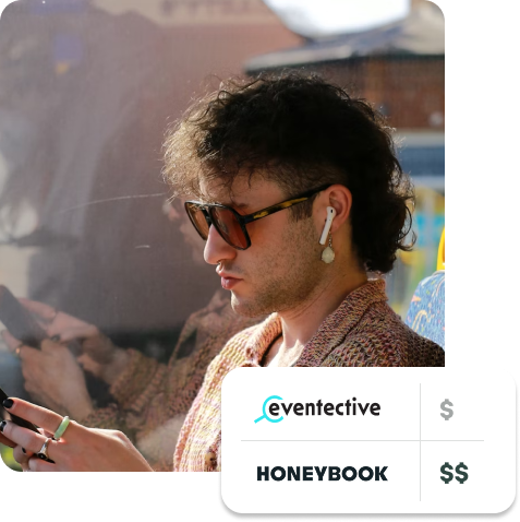 Man looking at a tablet