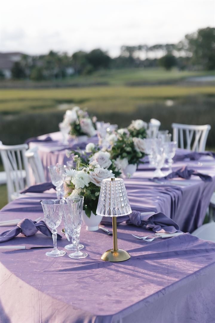 Table set up at an event