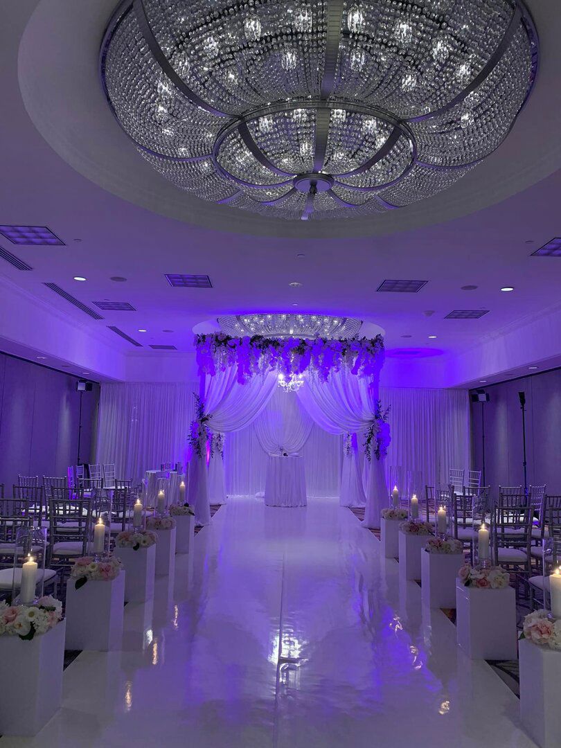 Wedding ceremony setup in a hotel