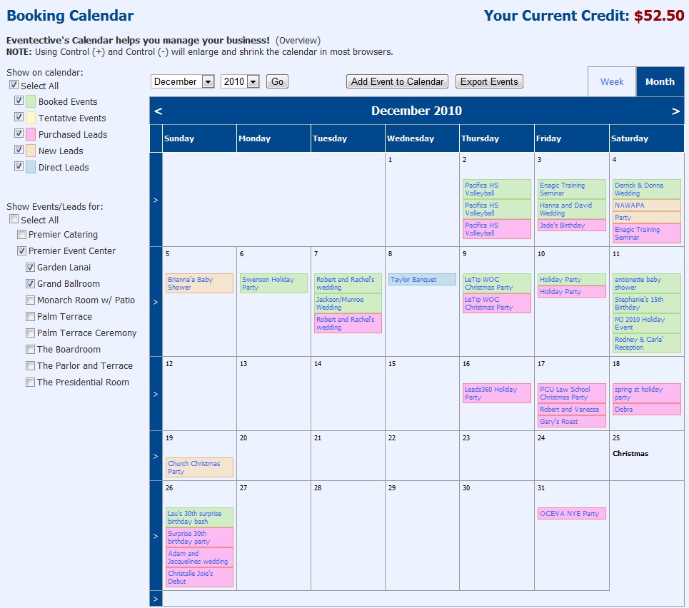 Calendar Overview - Cheers and Confetti Blog by Eventective